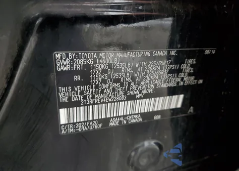 2014 Toyota Rav4 Xle z USA, uszkodzony, nr VIN 2T3RFREV4EW228083